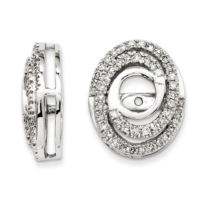 14K Weißgold Diamant-Ohrringe mit Jacket