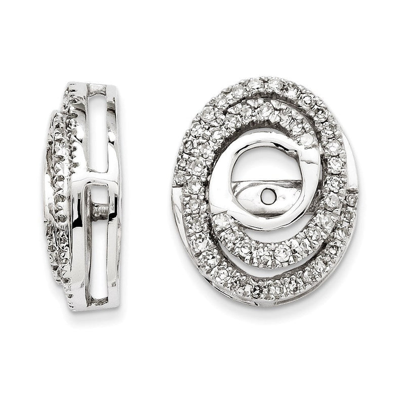 14K Weißgold Diamant-Ohrringe mit Jacket