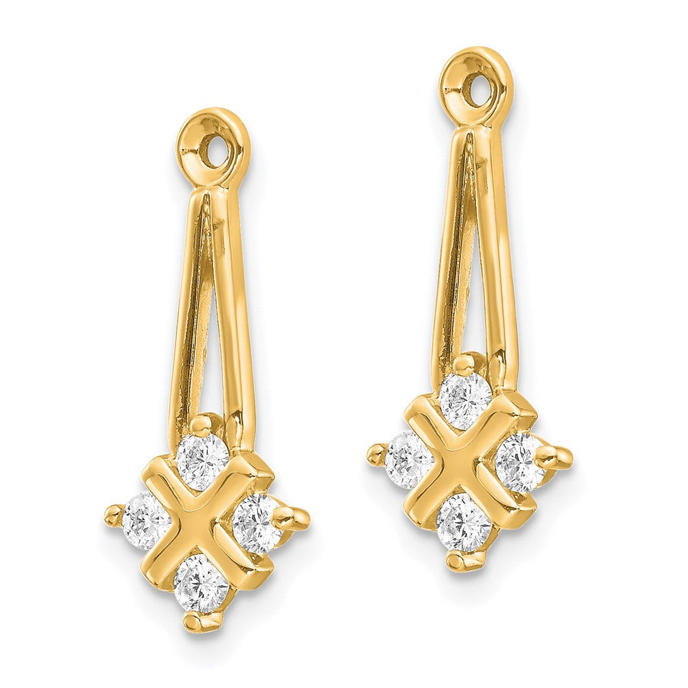 14K AAA Diamant-Ohrring-Jacket mit Anhänger-Cluster