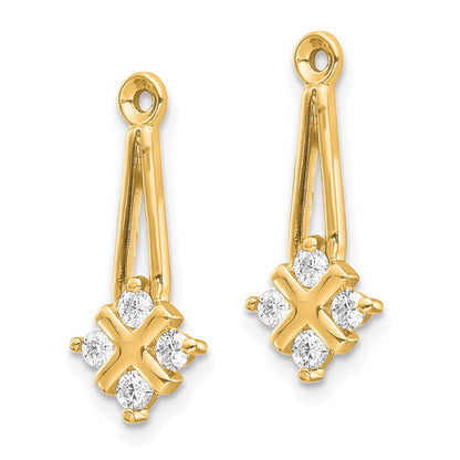 14K Gelbgold Ohrhänger mit Diamant-Cluster