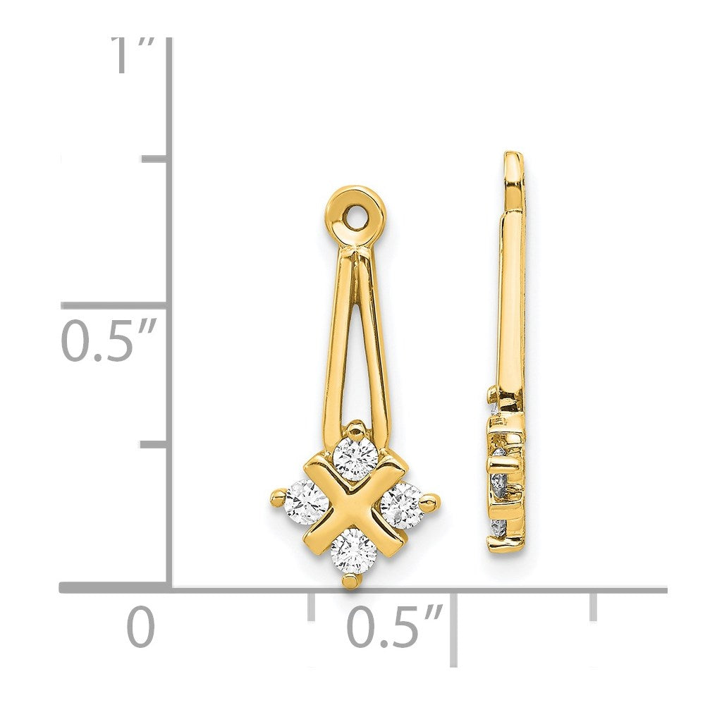 14K AAA Diamant-Ohrring-Jacket mit Anhänger-Cluster