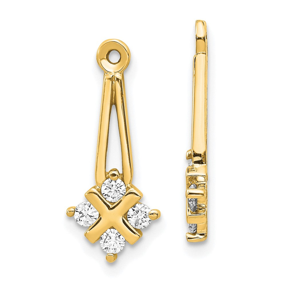 14K AAA Diamant-Ohrring-Jacket mit Anhänger-Cluster