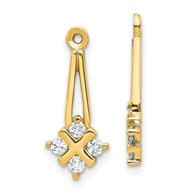 14K Gelbgold Diamant-Ohrring-Jackets mit Anhänger-Cluster