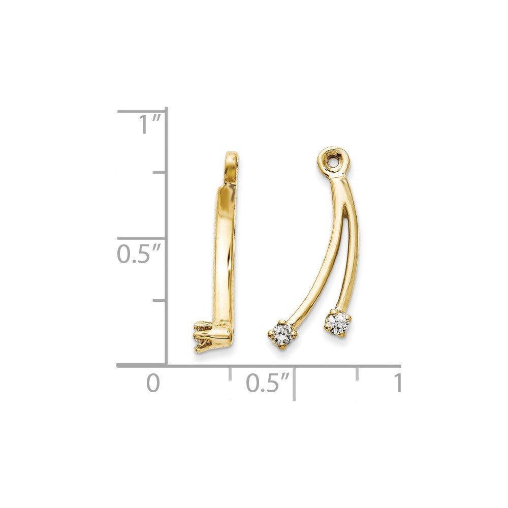 14K Gelbgold Ohrring-Jackets mit AA-Diamanten