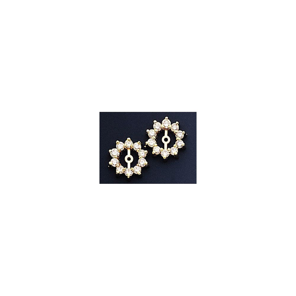 14K Gelbgold Ohrstecker-Jackets mit Diamanten AAA