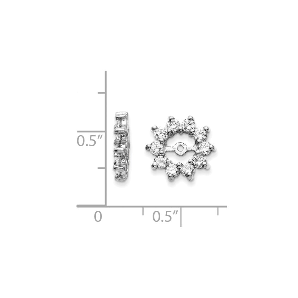 14K Weißgold Ohrring-Jacket mit VS-Diamanten