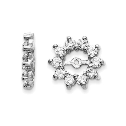 14K Weißgold Diamant-Ohrringjacket