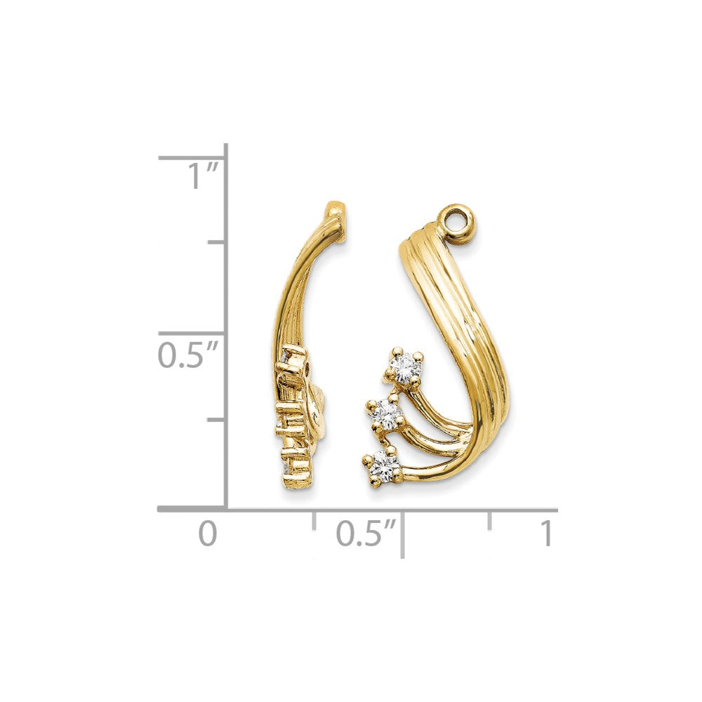 14K Gelbgold Diamant Ohrring-Jacket