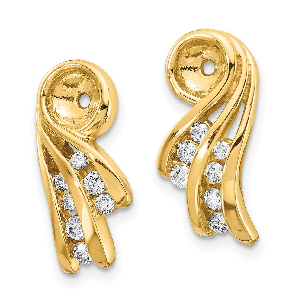 14K Gold Ohrring-Jacket mit Fancy-Diamanten