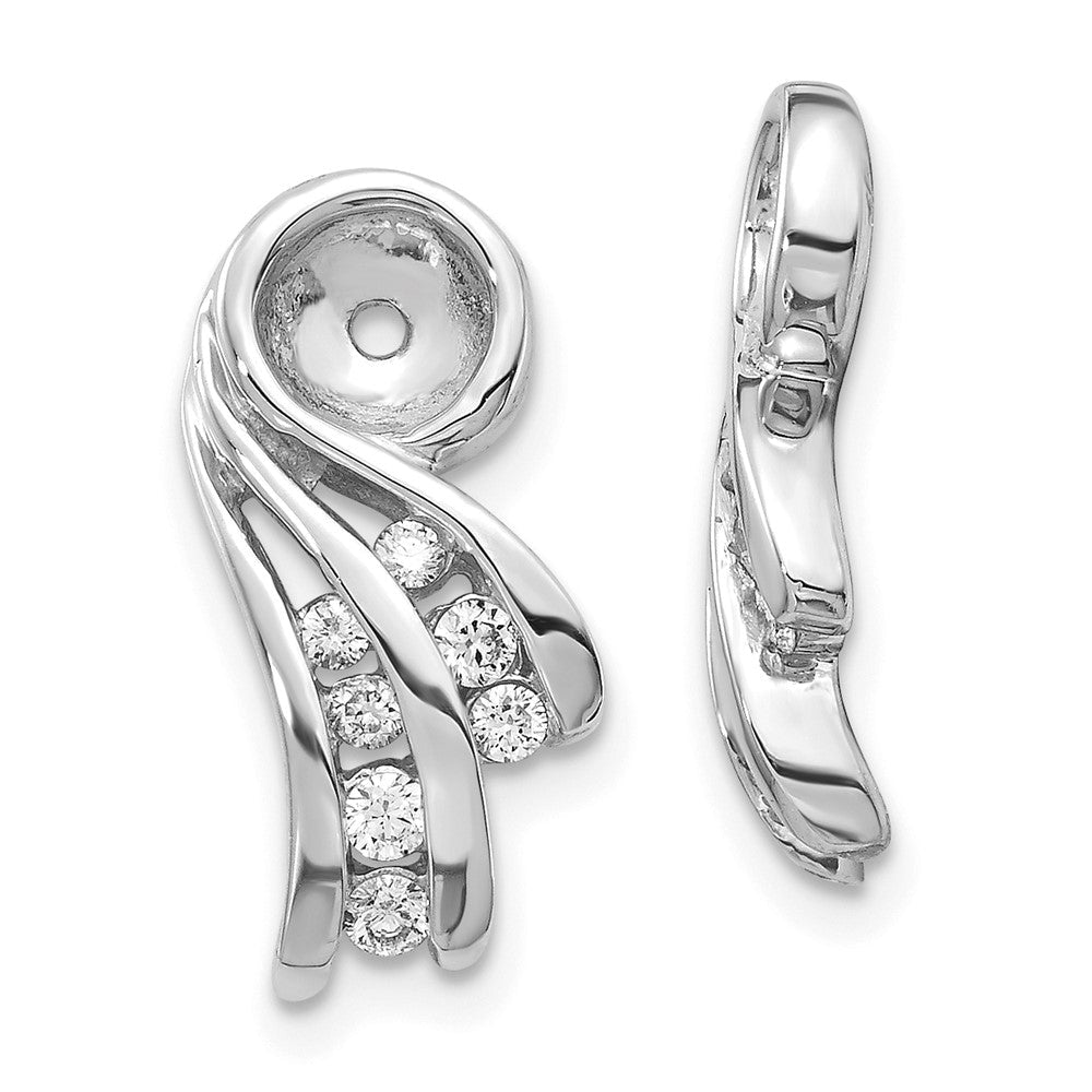 14K Weißgold Ohrring-Jacket mit Fancy Diamant, VS