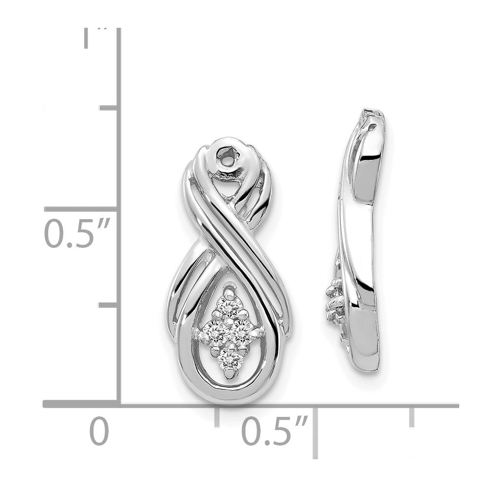 14K Weißgold Infinity-Ohrring-Jacket mit Diamanten, Buchstabe A