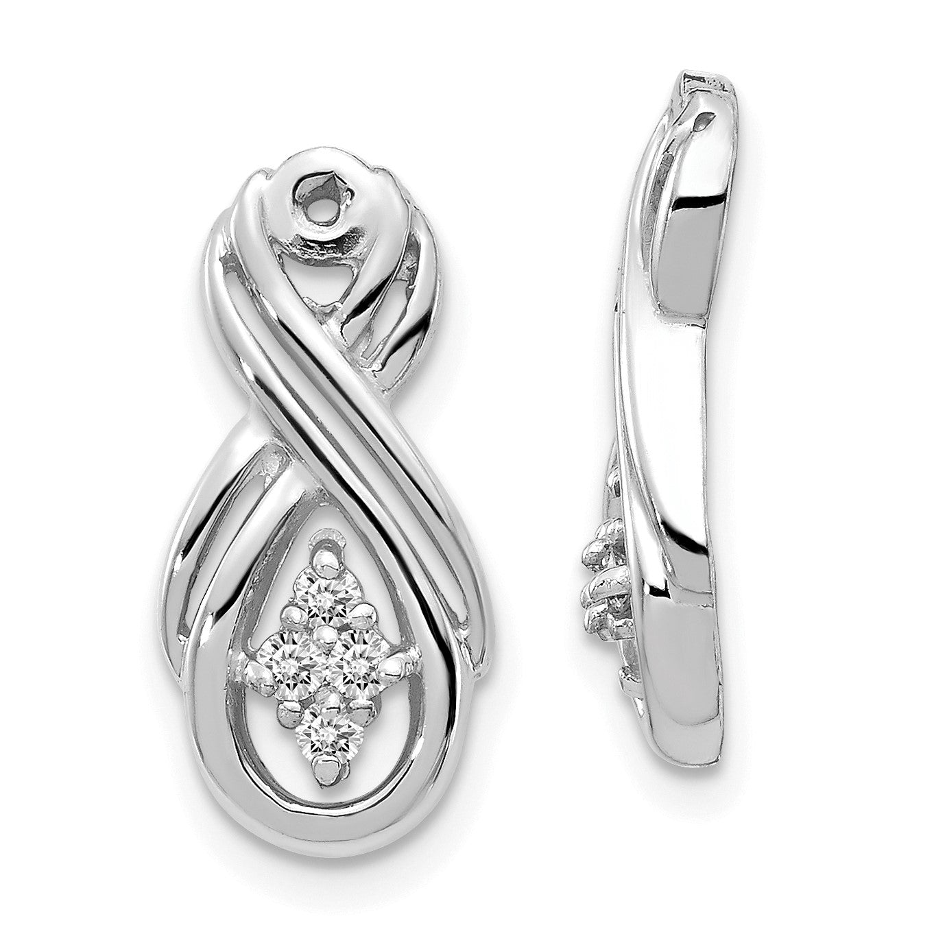 14K Weißgold AA-Infinity-Diamant Ohrring-Jackets