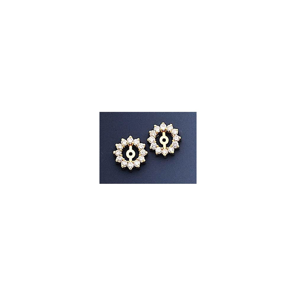 14K Gelbgold Ohrring-Jacket mit AAA-Diamanten