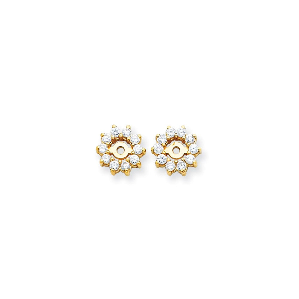 0,33 ct. natürliche Diamant-Ohrstecker-Jackets aus 14K Gelbgold