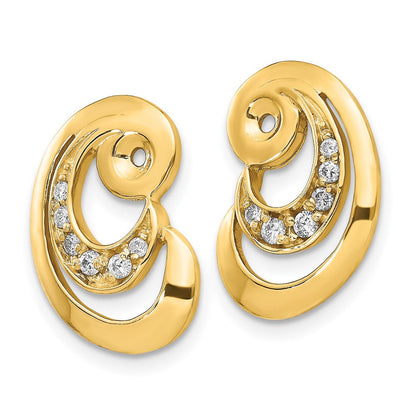 14K Geschwungenes Diamant-Ohrring-Jacket