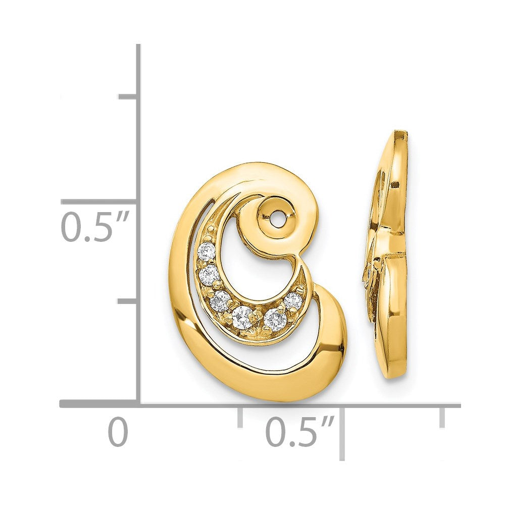 14K Geschwungenes Diamant-Ohrring-Jacket