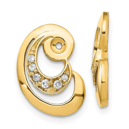 14K Geschwungenes Diamant-Ohrring-Jacket