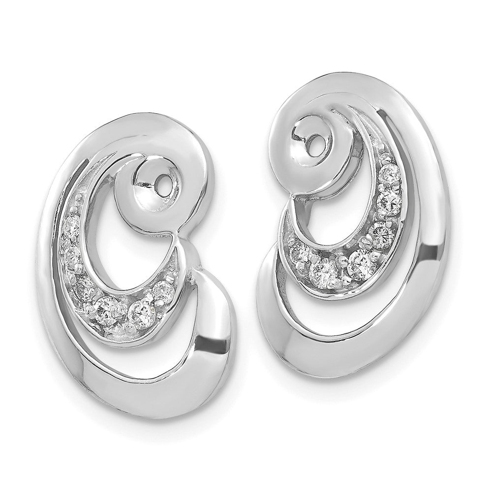 14K Weißgold AAA Fancy Curl Ohrring-Jacket mit Diamant