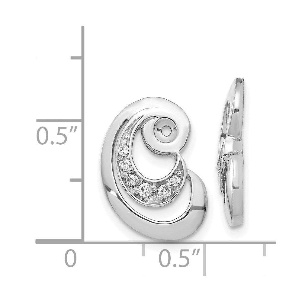 14K Weißgold Ohrring-Jacket mit gewellten Diamanten VS