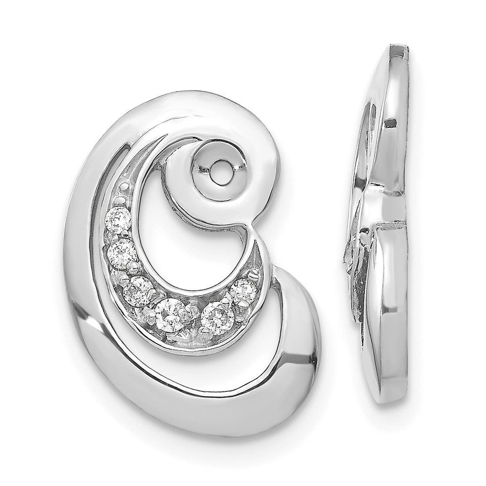 14K Weißgold AAA Fancy Curl Ohrring-Jacket mit Diamant