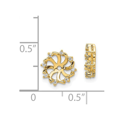 14K Ohrring-Jacket mit AA Diamant