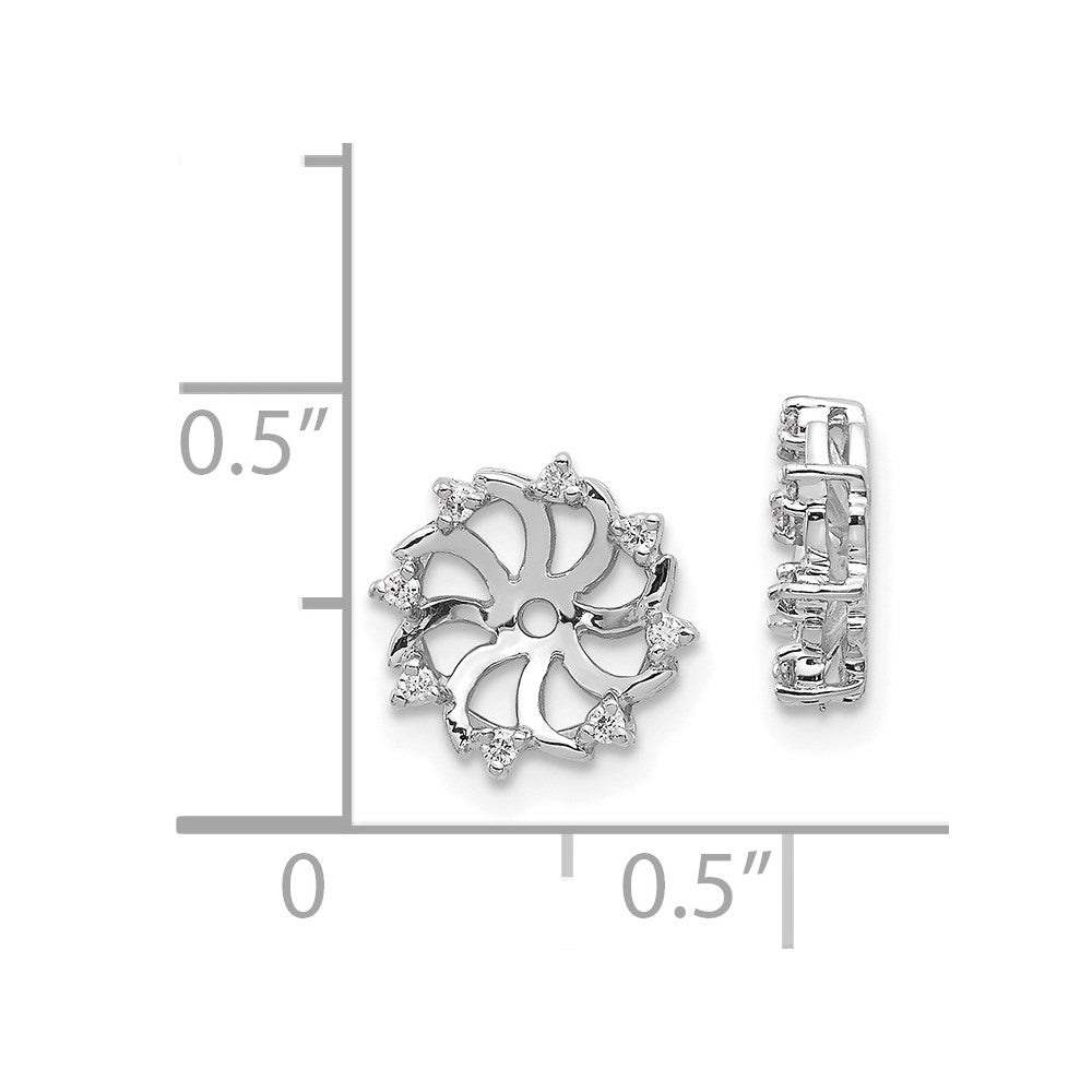 14K Weißgold Diamant-Ohrring-Jacket