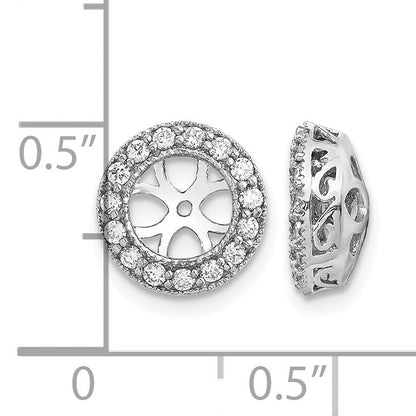14K Weißgold Ohrring-Jacket mit AA-Diamant