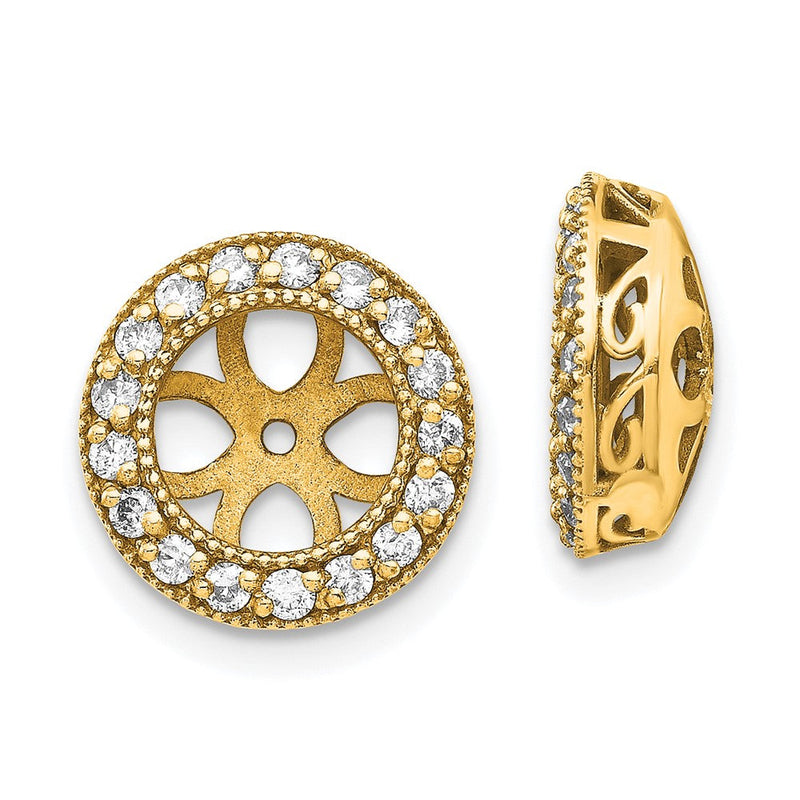 14K Gelbgold Ohrring-Jacket mit Diamanten, 0,408 ct