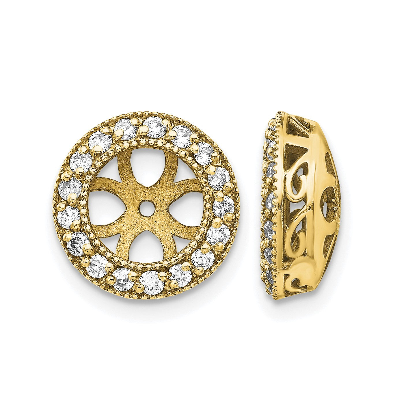 14K Gold Diamant-Ohrring-Aufsatz
