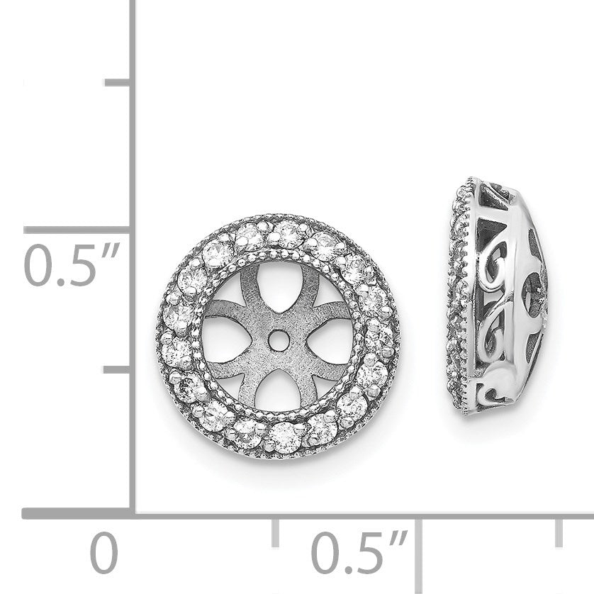 14K Weißgold Diamant-Ohrring-Jacket