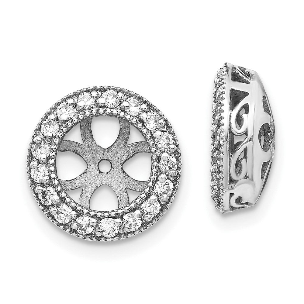 14K Weißgold Diamant-Ohrring-Jacket