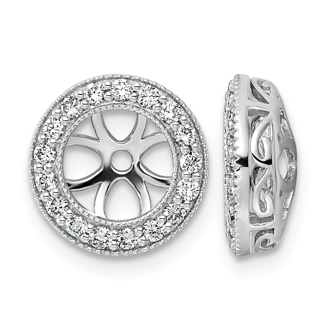 14K Weißgold Diamant-Ohrring-Jacket
