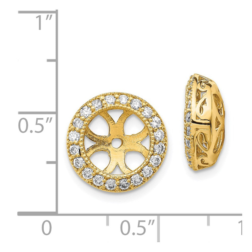 14K Gelbgold Diamant-Ohrring-Jacket 0,48 ct