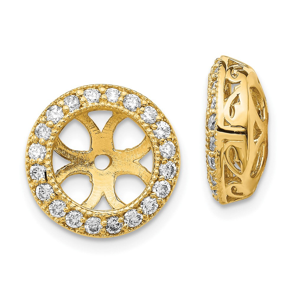 14K Gelbgold Diamant-Ohrring-Jacket 0,48 ct