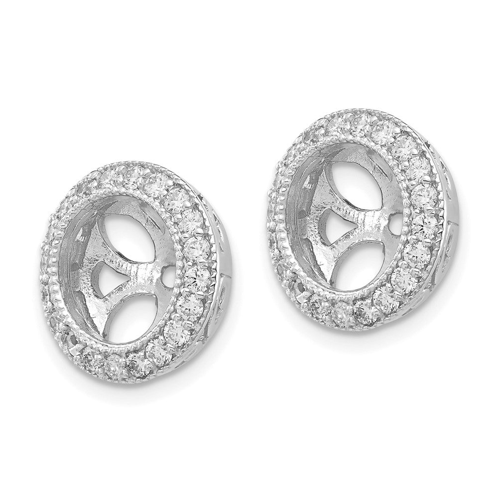 14K Weißgold Ohrring-Jacket mit AA-Diamant