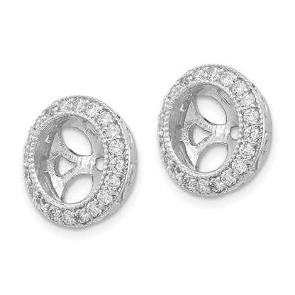 14K Weißgold AAA-Diamant-Ohrstecker-Jacket