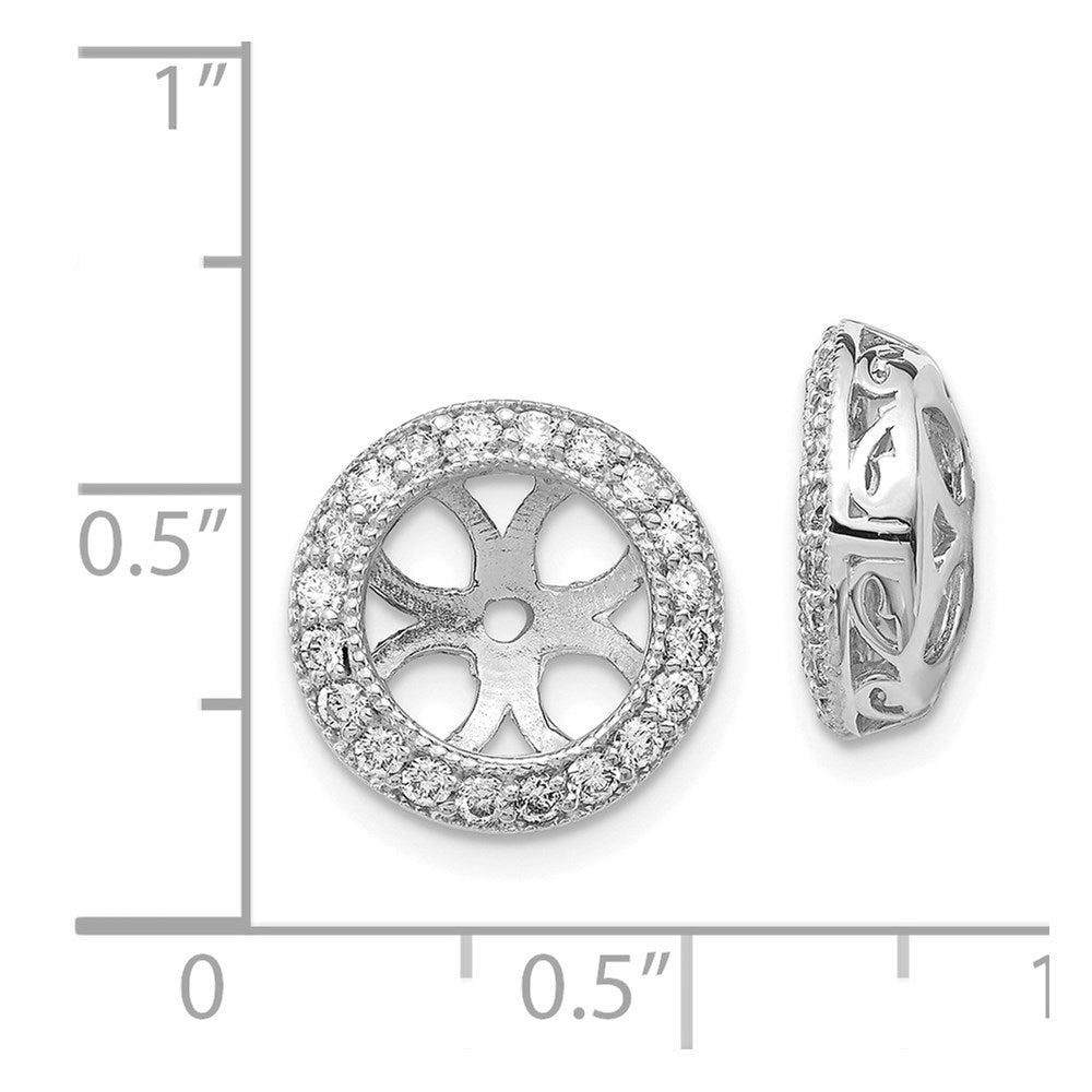 14K Weißgold Ohrring-Jacket mit AA-Diamant