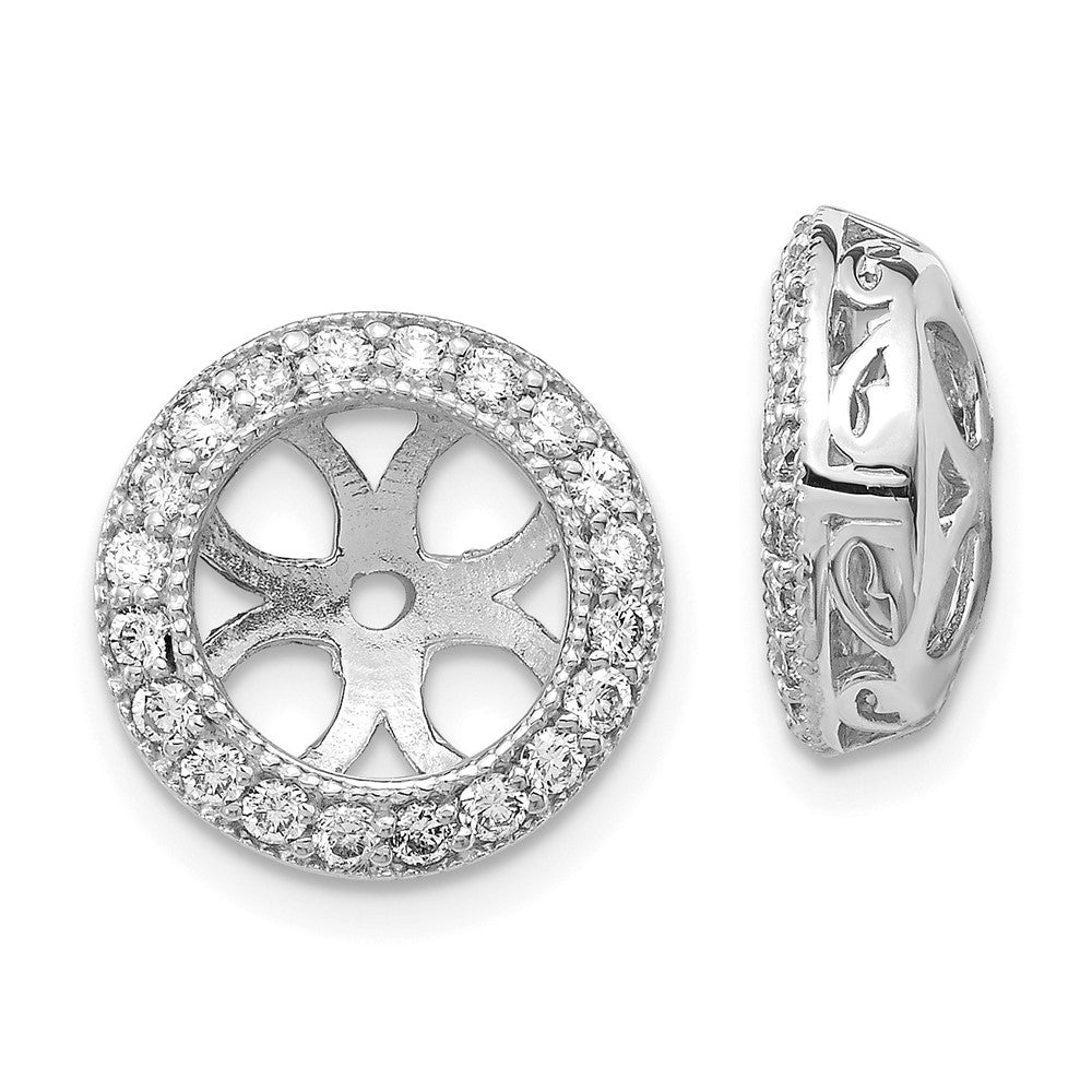 14K Weißgold AAA-Diamant-Ohrstecker-Jacket