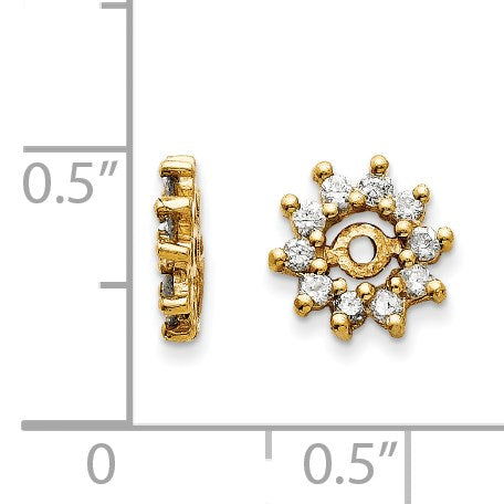 14K Ohrring-Jackets mit AA Diamanten