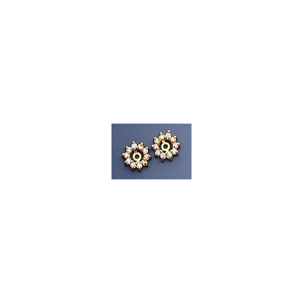 14K Gelbgold Ohrstecker-Jacket mit AAA-Diamant