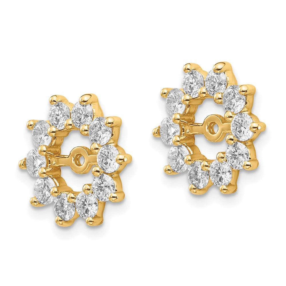 14K Gelbgold Ohrring-Jacket mit Fancy-Diamanten, VS, 1,04 ct