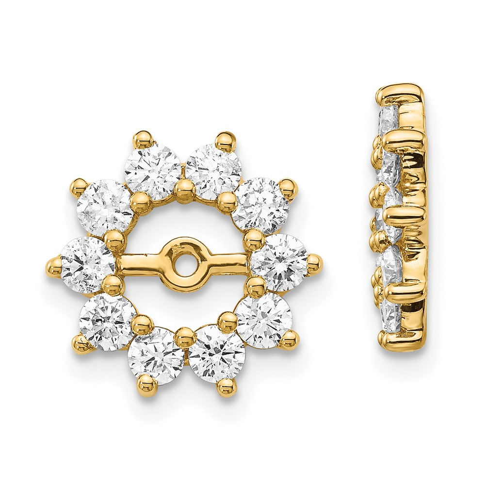 14K Gelbgold Ohrring-Jacket mit Diamanten