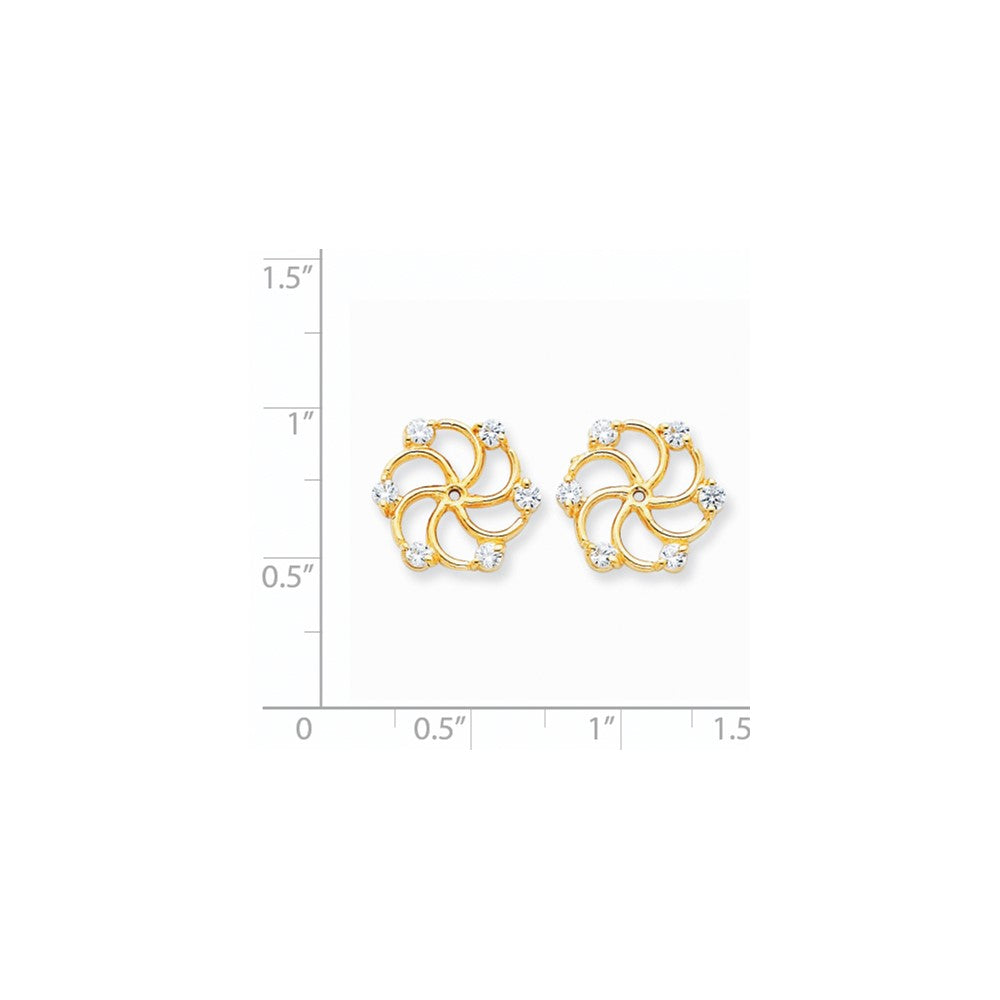 14K Ohrring-Jacket mit AAA-Diamanten