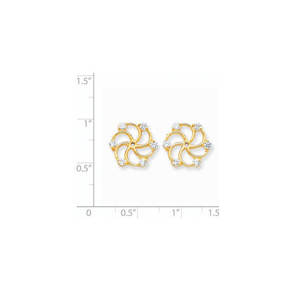 14K Ohrring-Jacket mit AAA-Diamanten