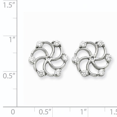 14K Weißgold Diamant-Ohrring-Jacket