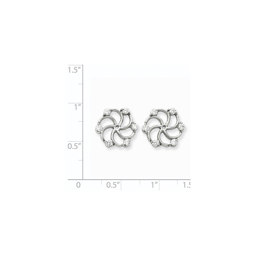 14K Weißgold AA-Diamant-Ohrring-Jackets