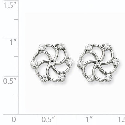 14K Weißgold VS Diamant-Ohrring-Anhänger (Jacket)