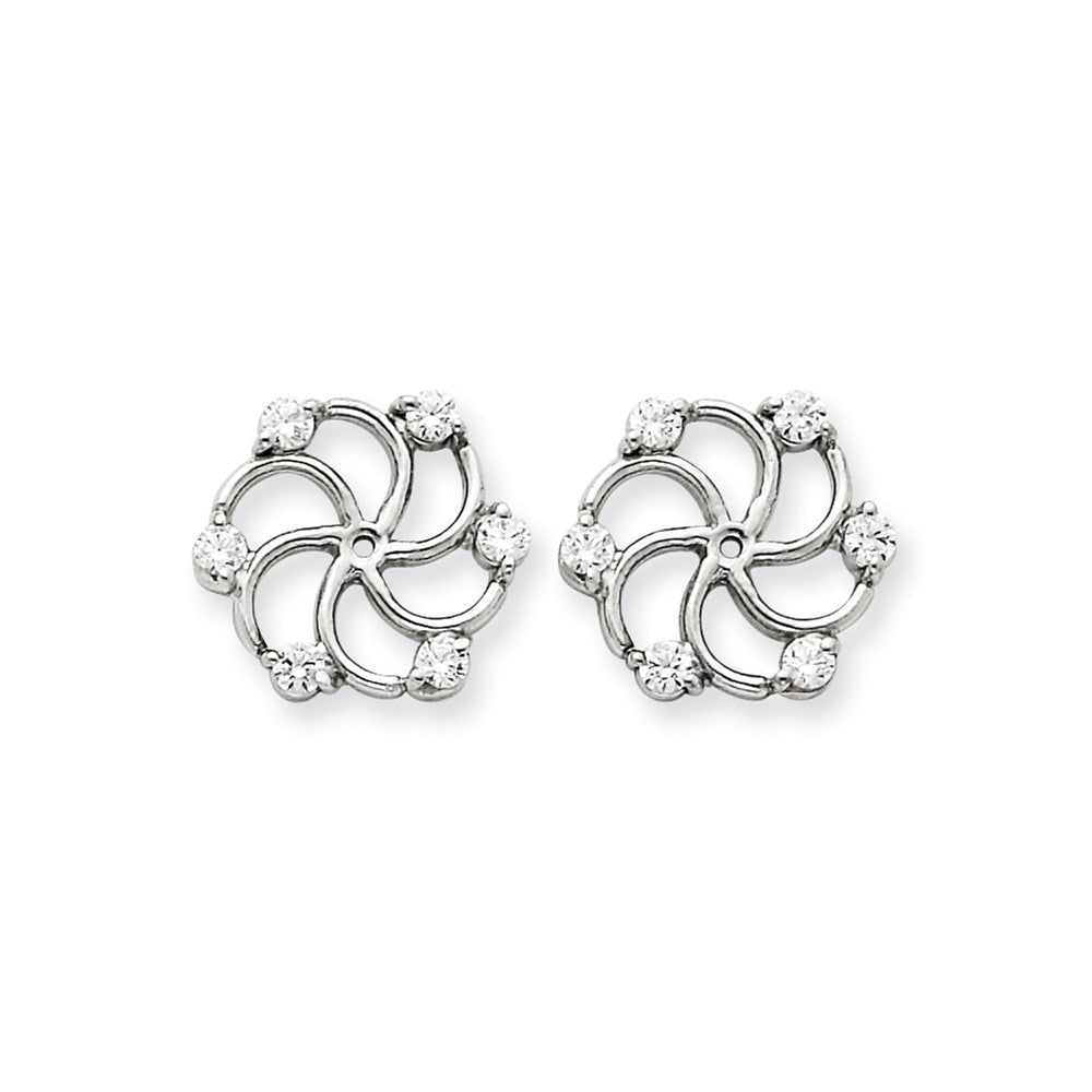 14K Weißgold Diamant-Ohrring-Jacket