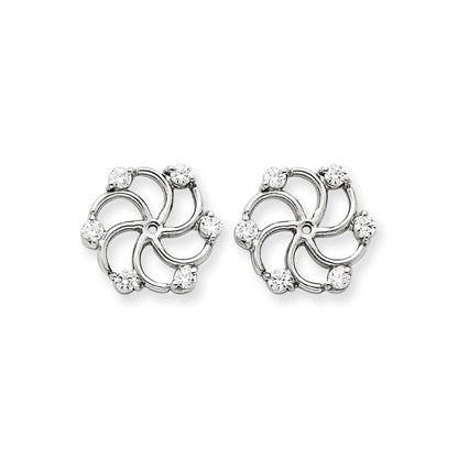 14K Weißgold VS Diamant-Ohrring-Anhänger (Jacket)