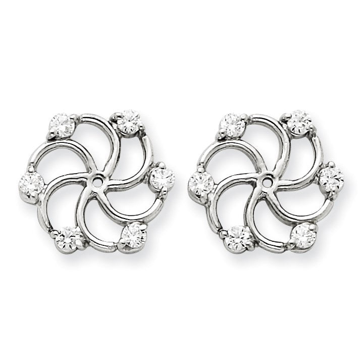 14K Weißgold VS Diamant-Ohrring-Anhänger (Jacket)